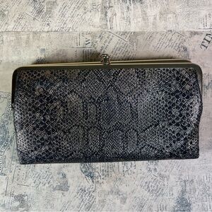 HOBO Lauren Clutch Wallet Iridescent Exotic Metallic Leather